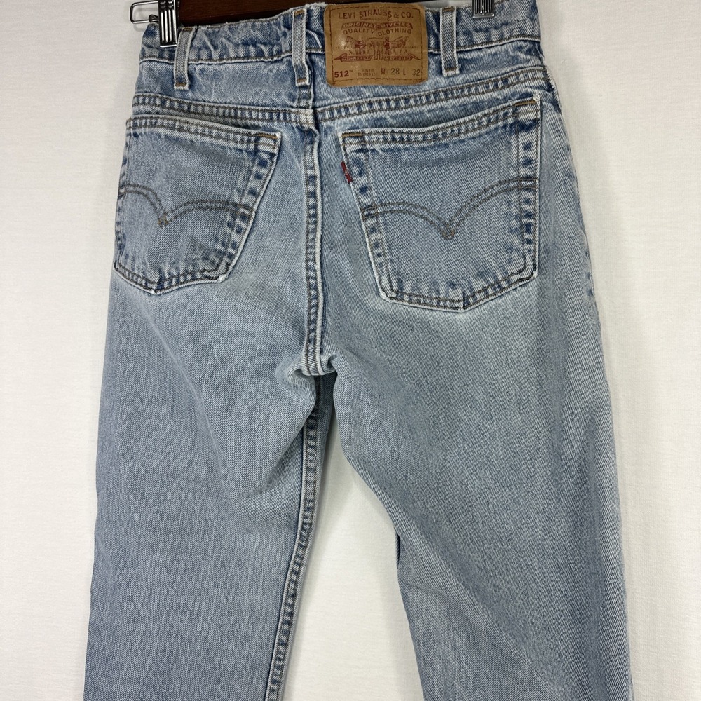 Vintage Levis 512 Jeans Mens 27x31.5 Blue Denim Tapered Leg 90s Y2k Made USA - Picture 12 of 13